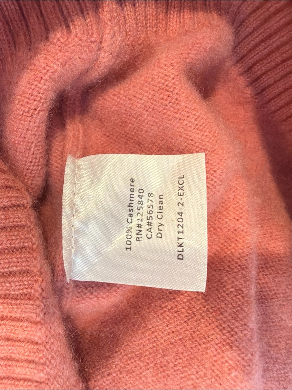 Intermix Coral V-Neck Cashmere Sweater - Picture 5 of 5